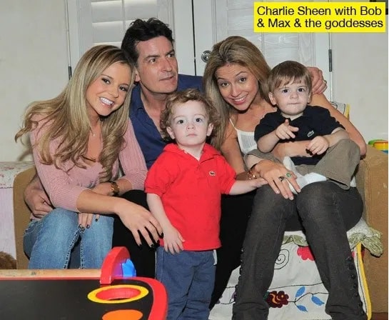 charlie with Brooke Mueller with their children